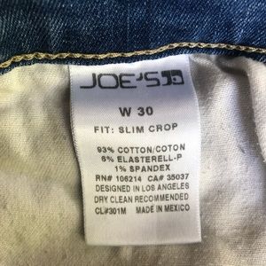 Joes Slim Crop — Boyfriend Style — Size 30